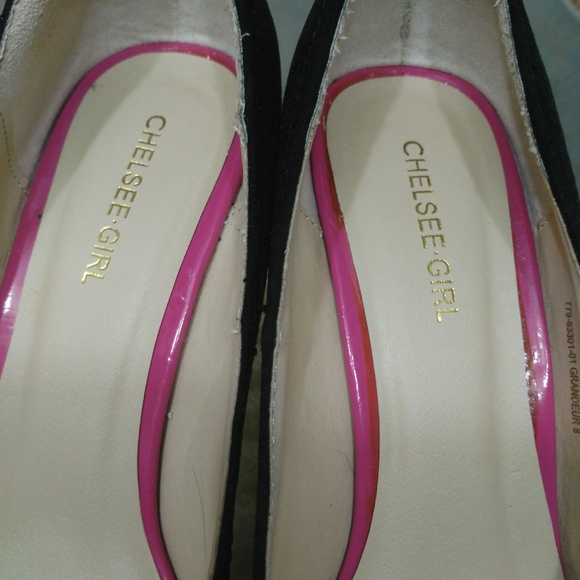 Y2K Chelsea Girl Zebra Print Heels Black Faux Suede Pink size 8 Emo Mcbling - Picture 5 of 8